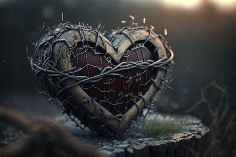 heart wrapped in barbed wire